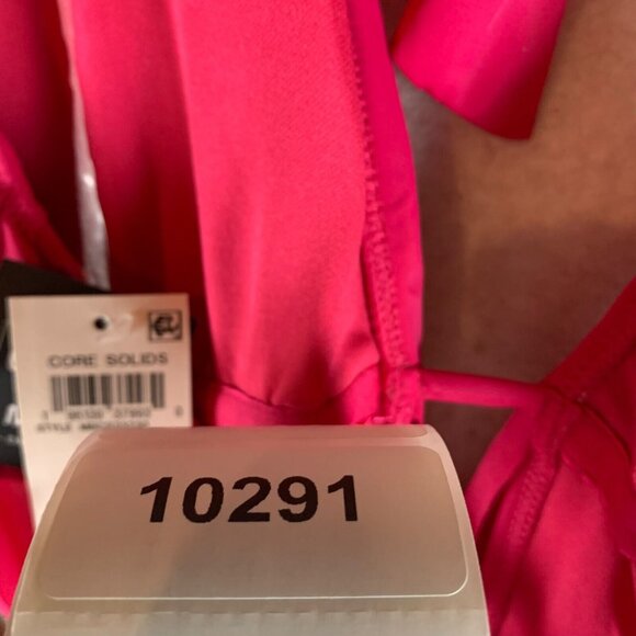 Bar III Women's Cowl Neck Cutout Halter Strap Ruby One-Piece Swimsuit Size M NWT - Picture 9 of 9